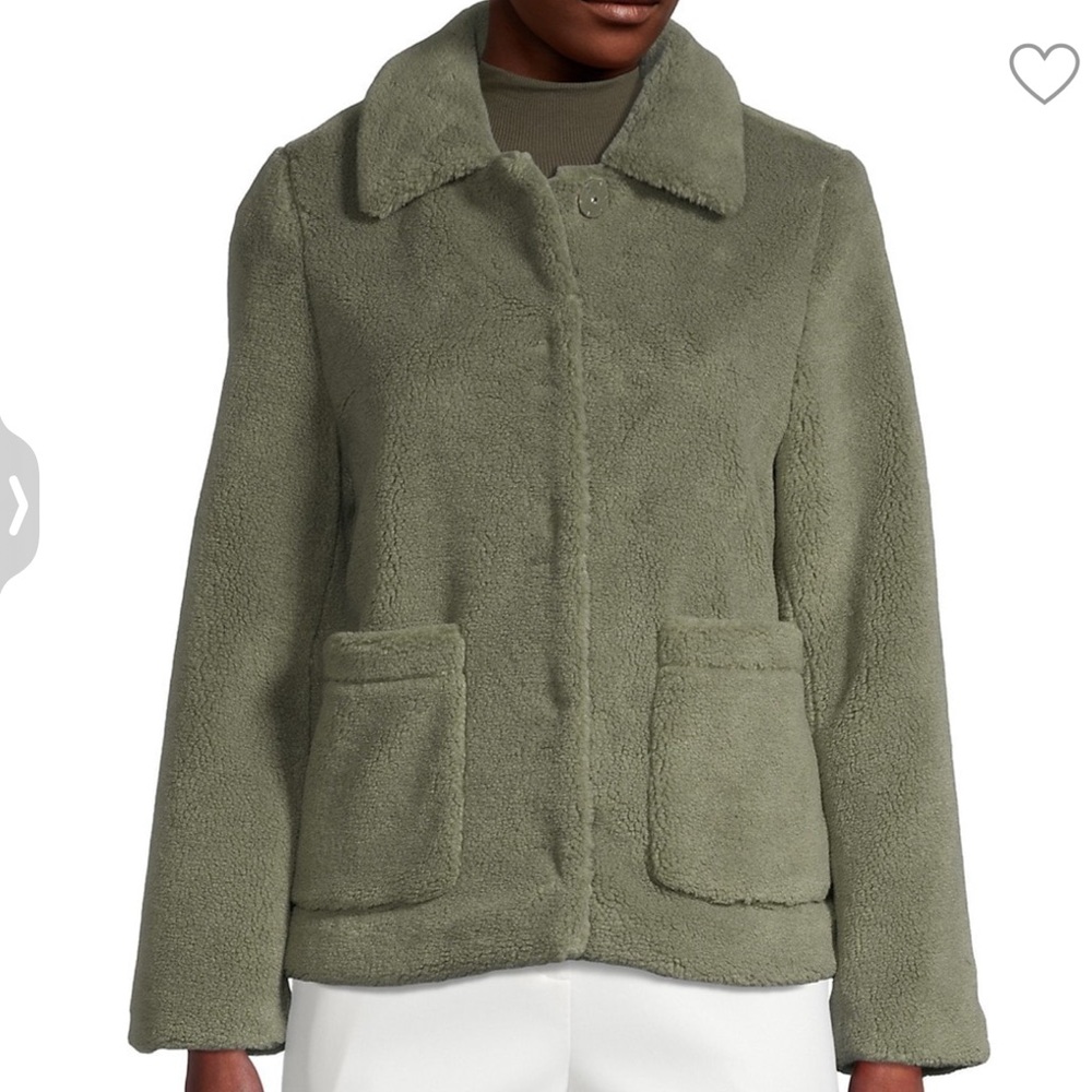 Rebecca Minkoff Sage Green Teddy Jacket, Size Large, New With Tags - Picture 1 of 11